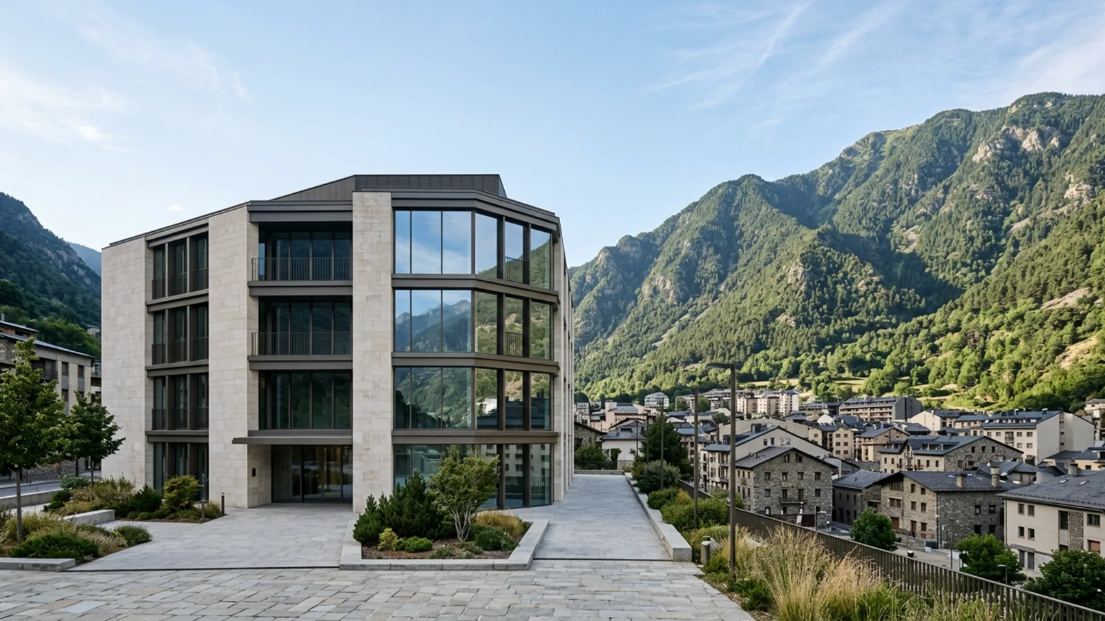 Bâtiment financier à Andorre-la-Vieille — ouverture de compte bancaire en Andorre