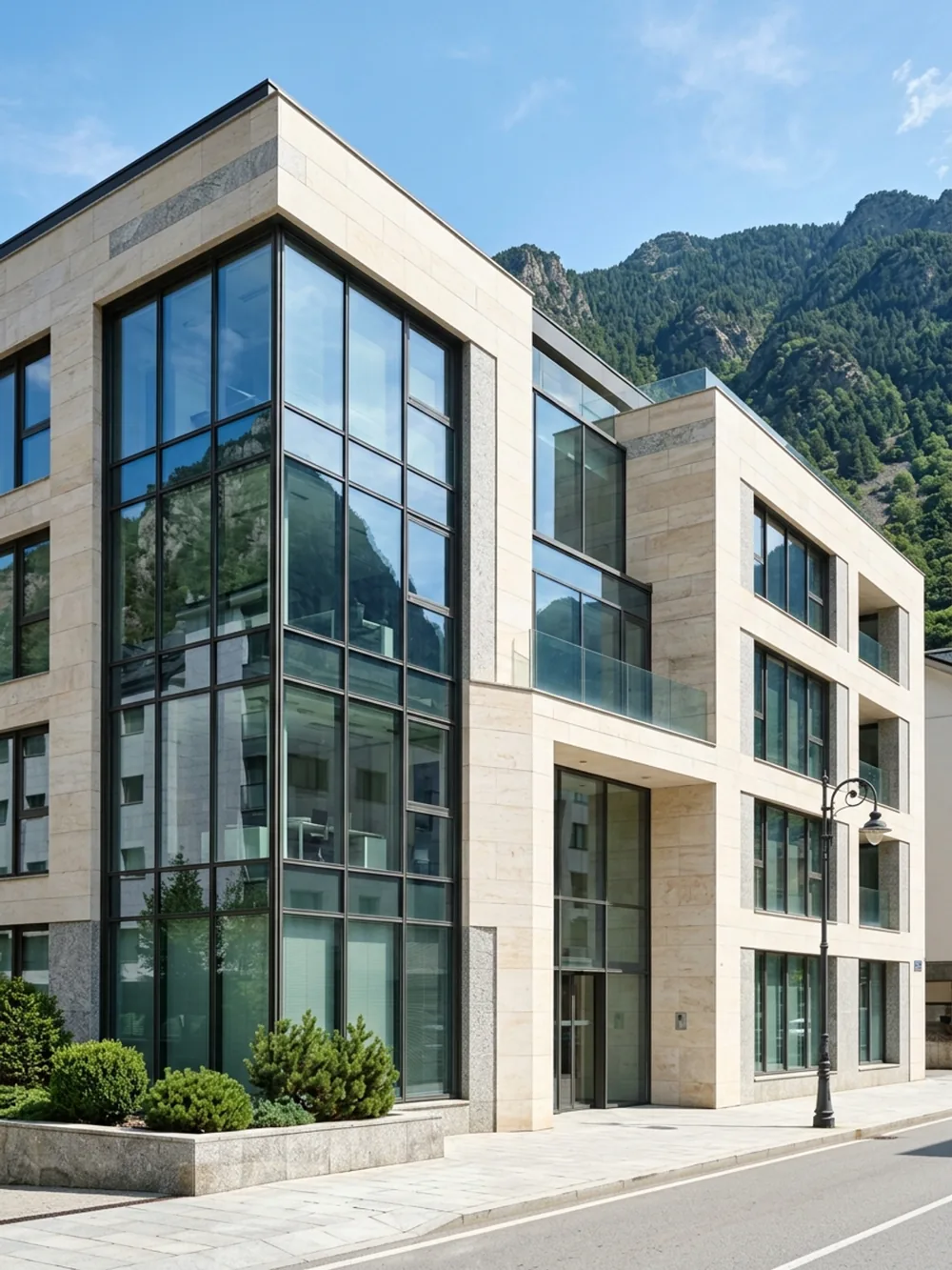 Façade de banque à Andorre-la-Vieille