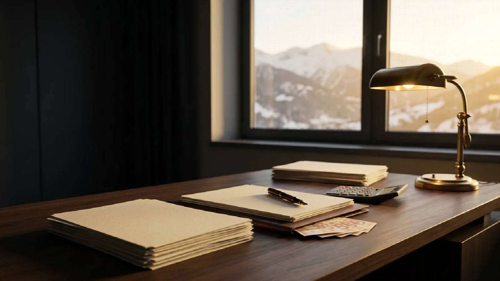 Documents chiffrés et calculatrice sur un bureau : préparation du budget de création d’une société en Andorre